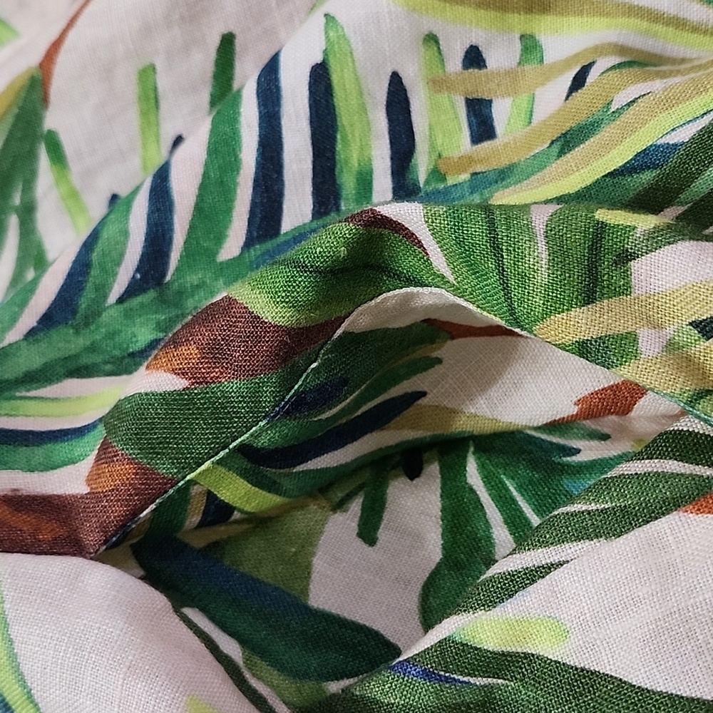 Farm Rio Tropical Print Button-Up Shirt Paradise Romper - Picture 10 of 14